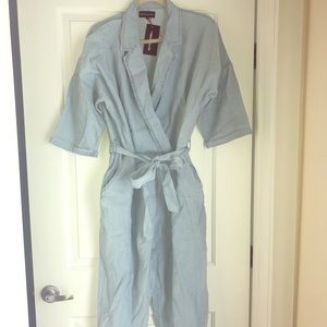 Light wash denim jumpsuit
